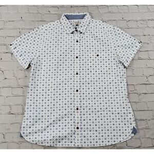 Next Shirting Patterned Laundered Short Sleeve Shirt MENS SIZE XL